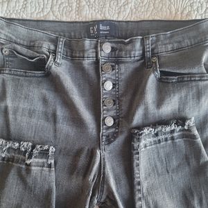 Gap Denim Legging, grey with button fly, size 31 regular